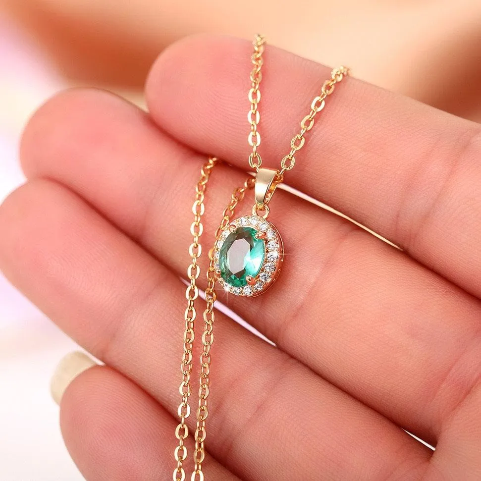 Elysian Mint Oval Pendant