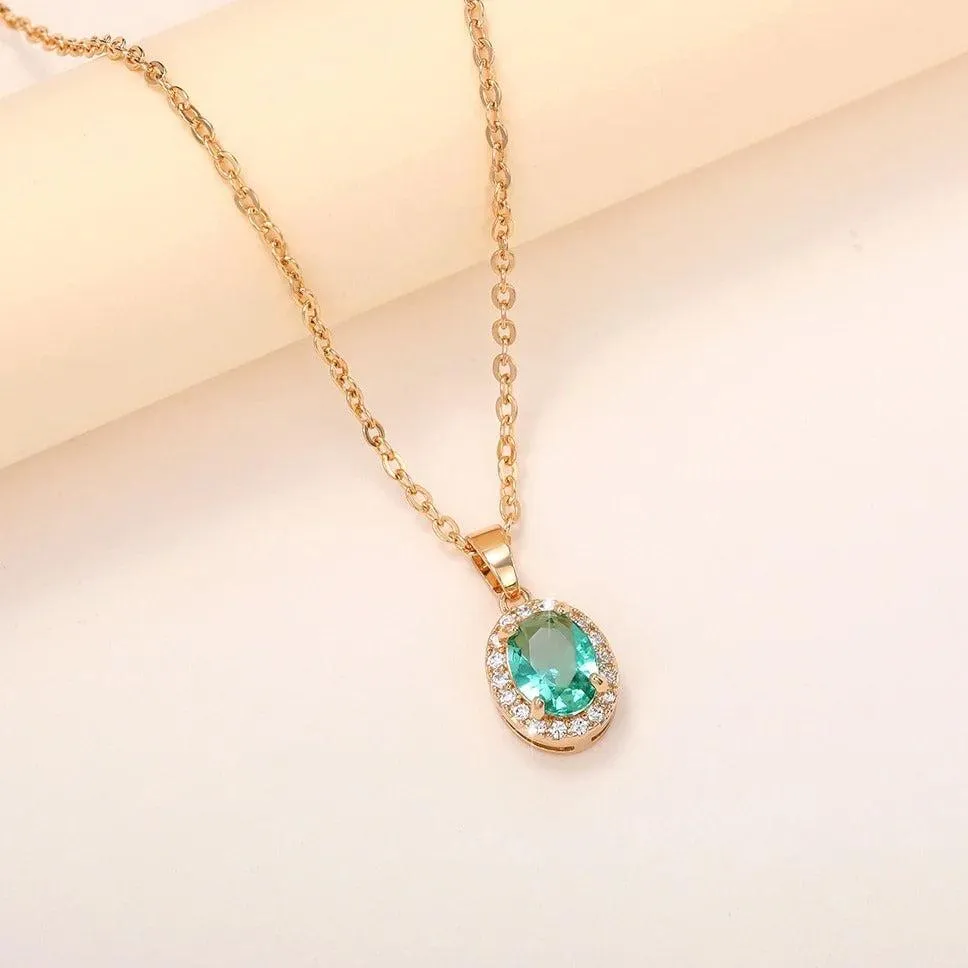 Elysian Mint Oval Pendant