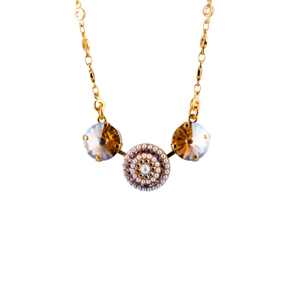 Extra Luxurious 3 Stone Pave Pendant in "Cookie Dough" *Custom*