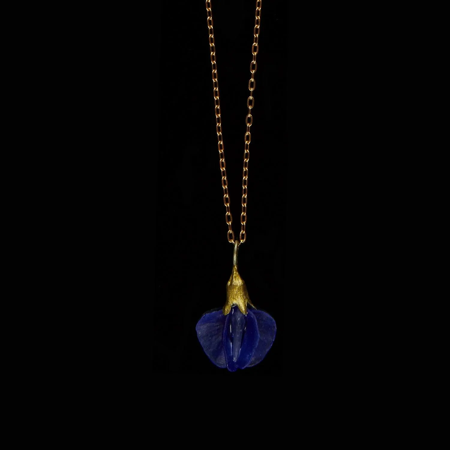 False Indigo Pendant - Glass Blossom
