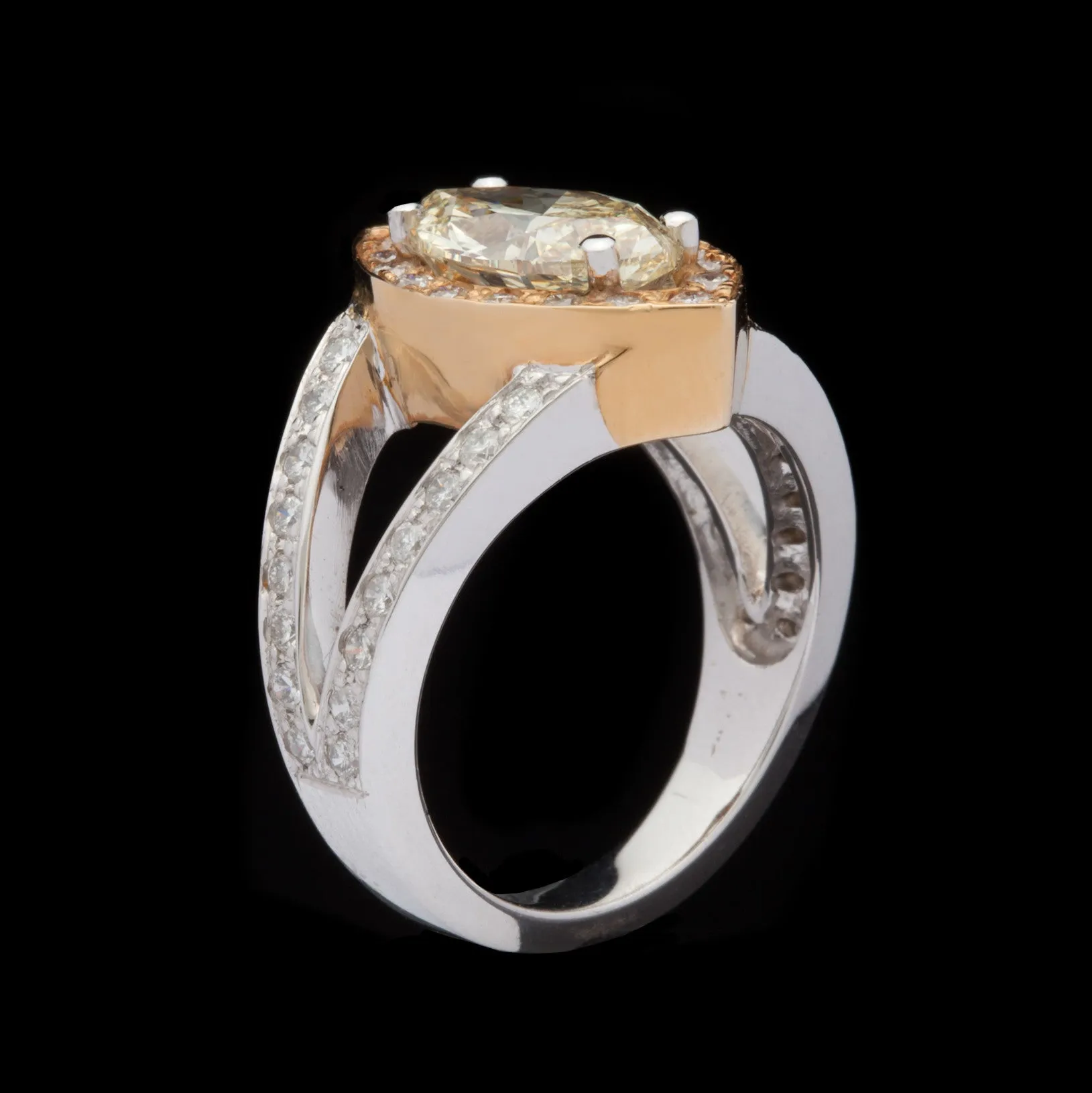 Fancy Yellow 2.01 Carat Marquise Diamond Ring