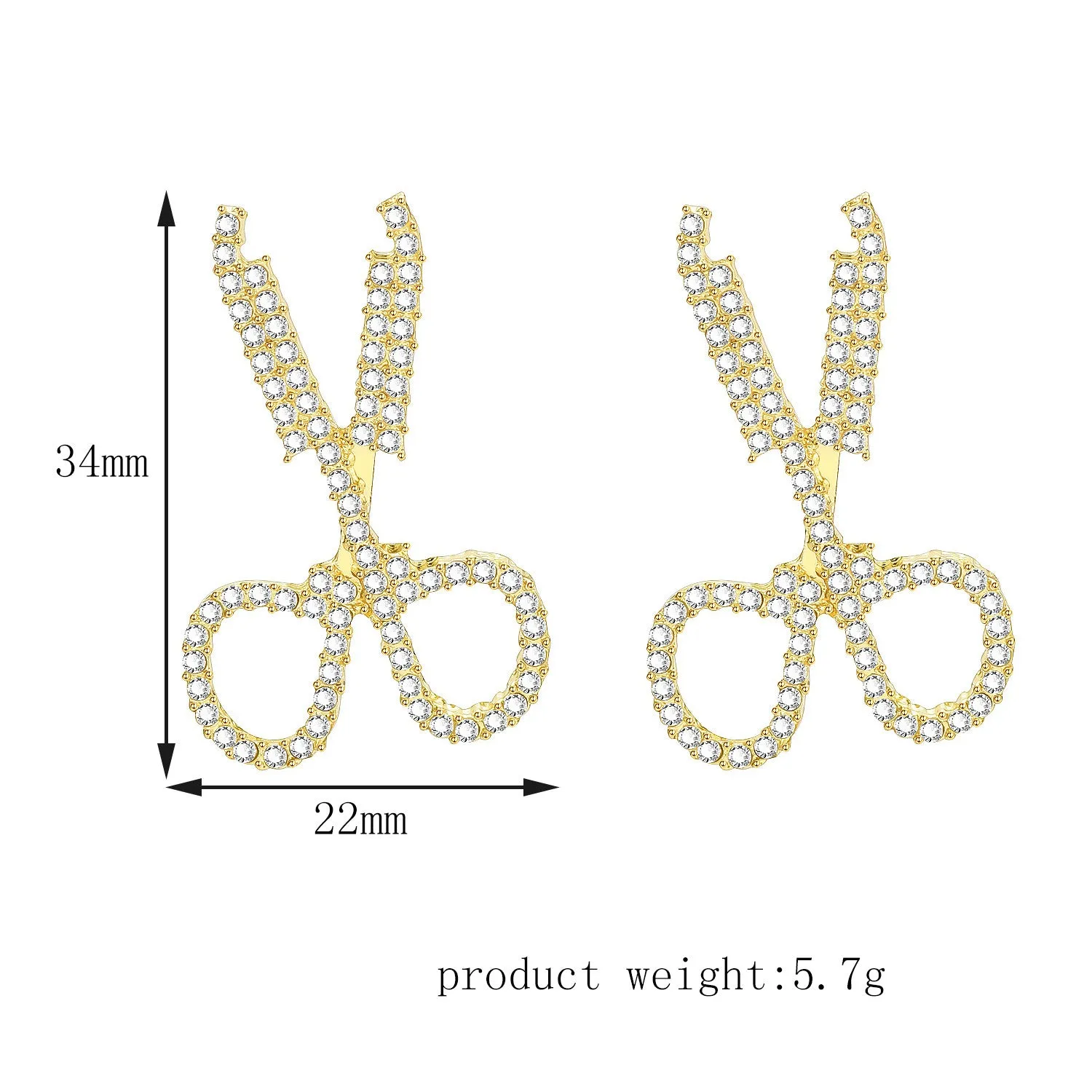 Fashion Creative Design Personality Scissor Type Full Of Diamonds