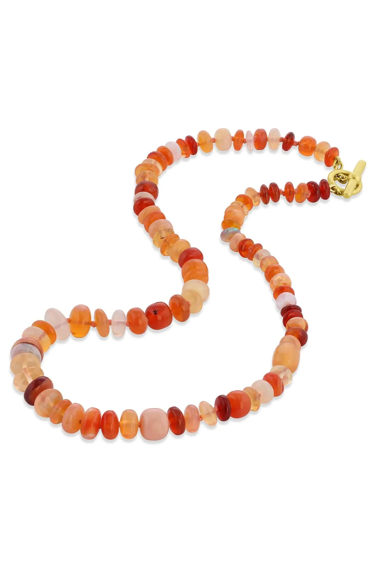 Fire Opal Bead Necklace