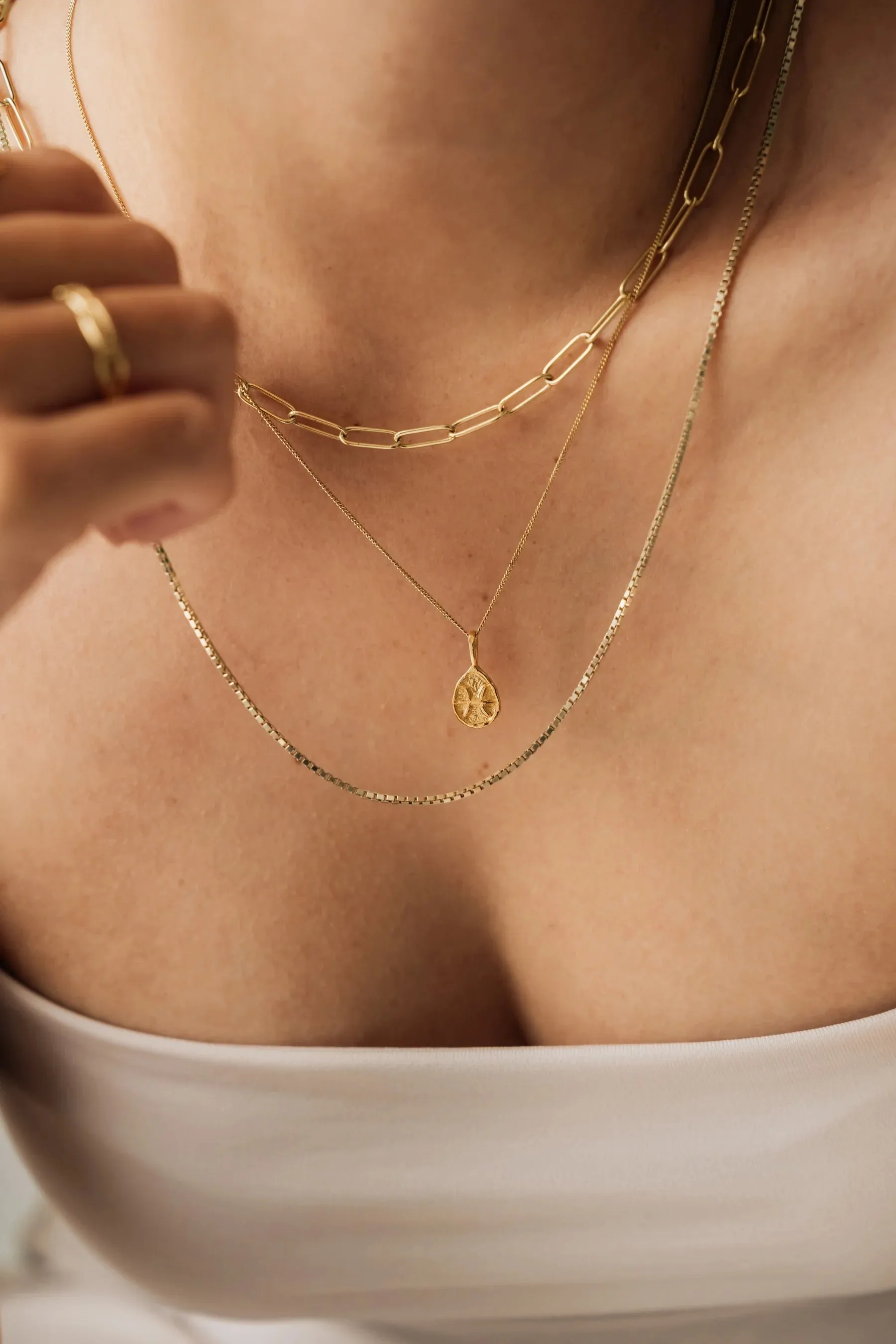 Flawed Square Chain Necklace - Gold