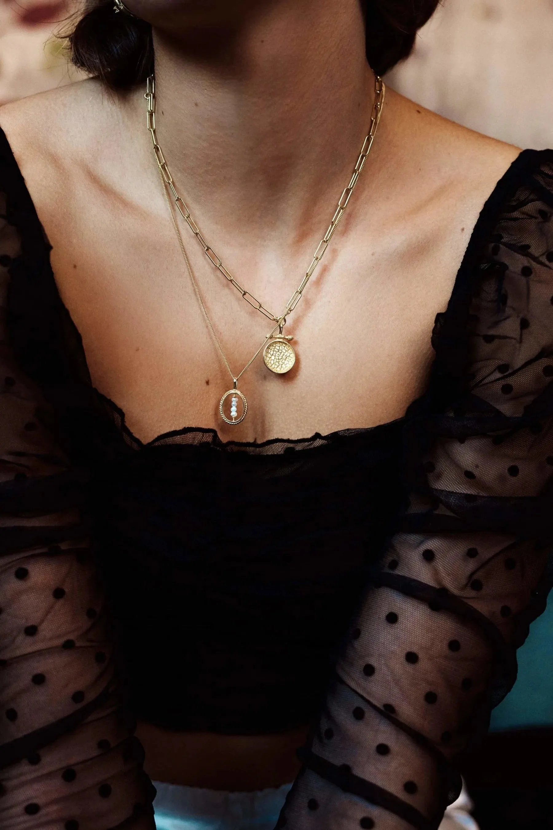 Flawed Square Chain Necklace - Gold