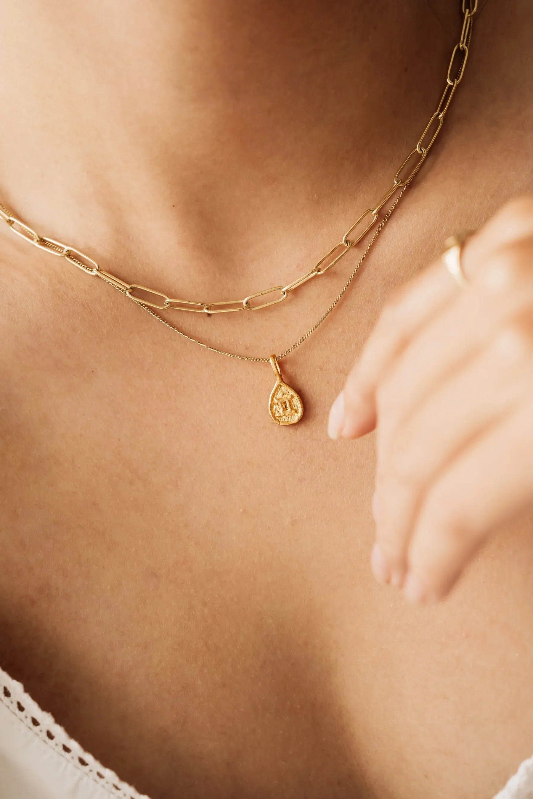 Flawed Square Chain Necklace - Gold
