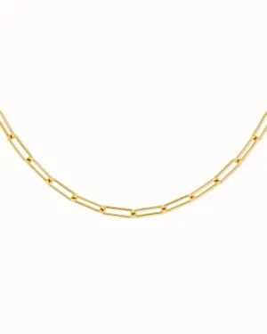 Flawed Square Chain Necklace - Gold