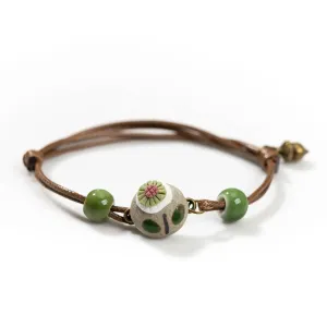 Forest Series Pottery Pendant hand-kneaded Ceramic Adjustable DIY Bracelet Gift