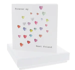 Forever My Best Friend Silver Heart Earrings
