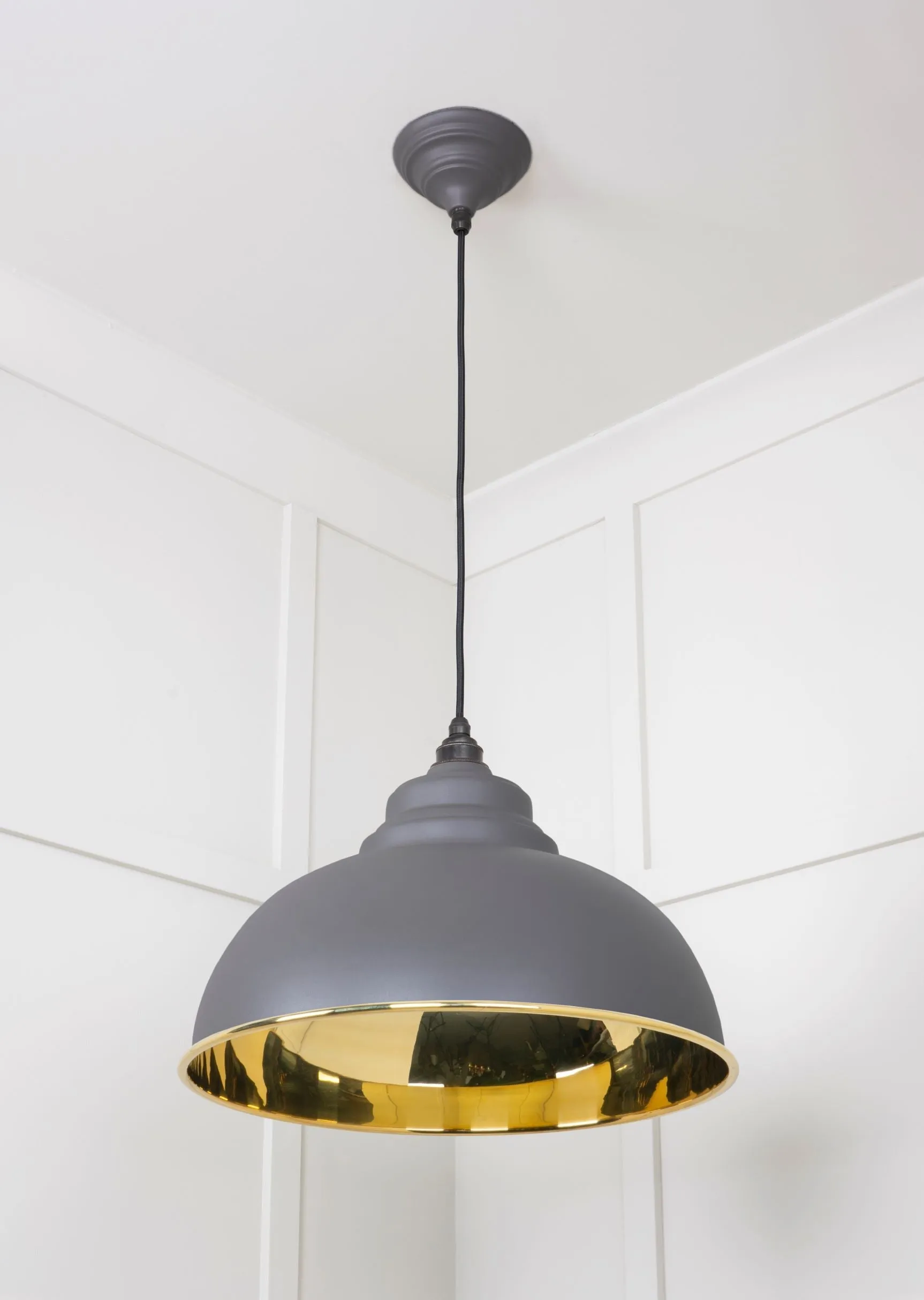 From The Anvil Smooth Brass Harborne Pendant Light