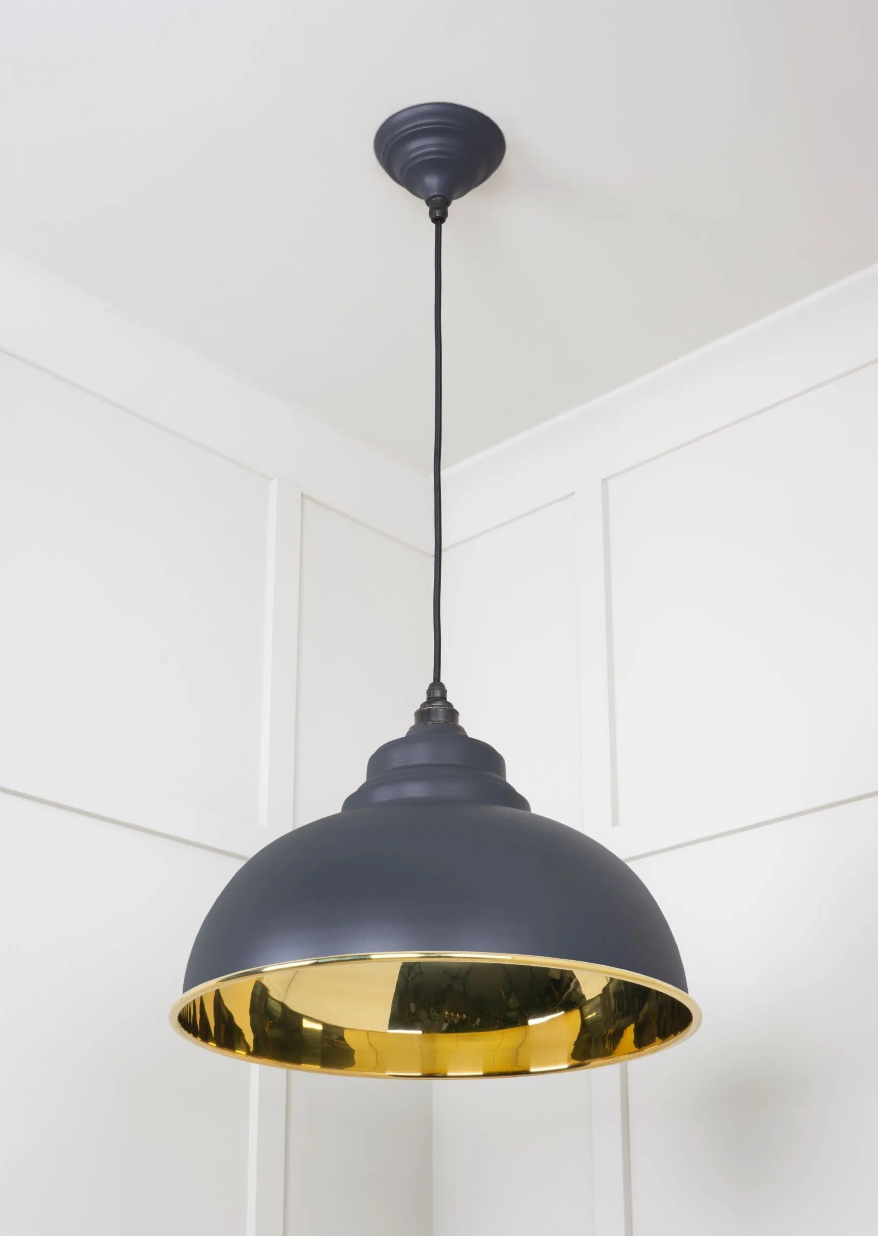 From The Anvil Smooth Brass Harborne Pendant Light