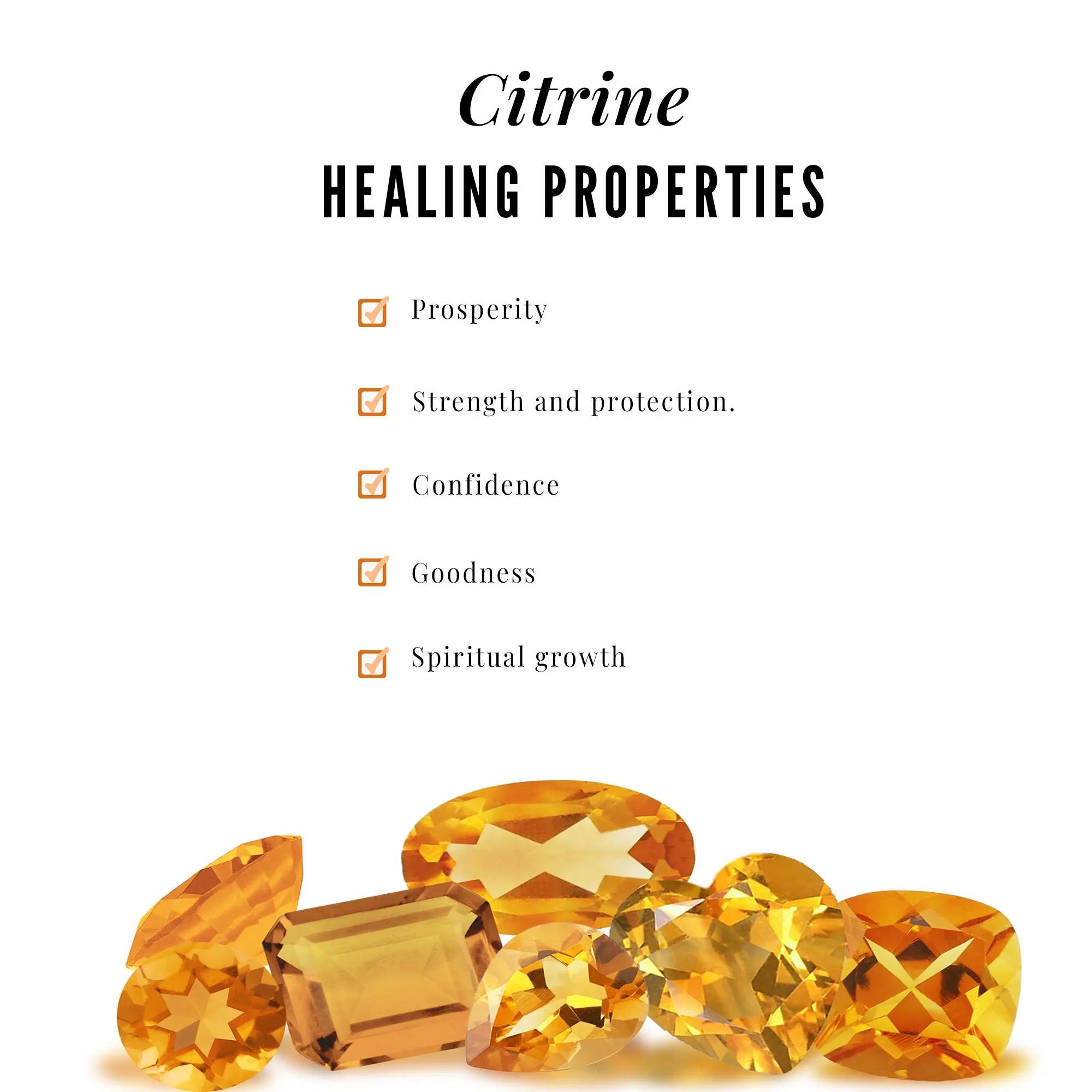 Genuine Citrine Stackable Ring Set with Moissanite Stones