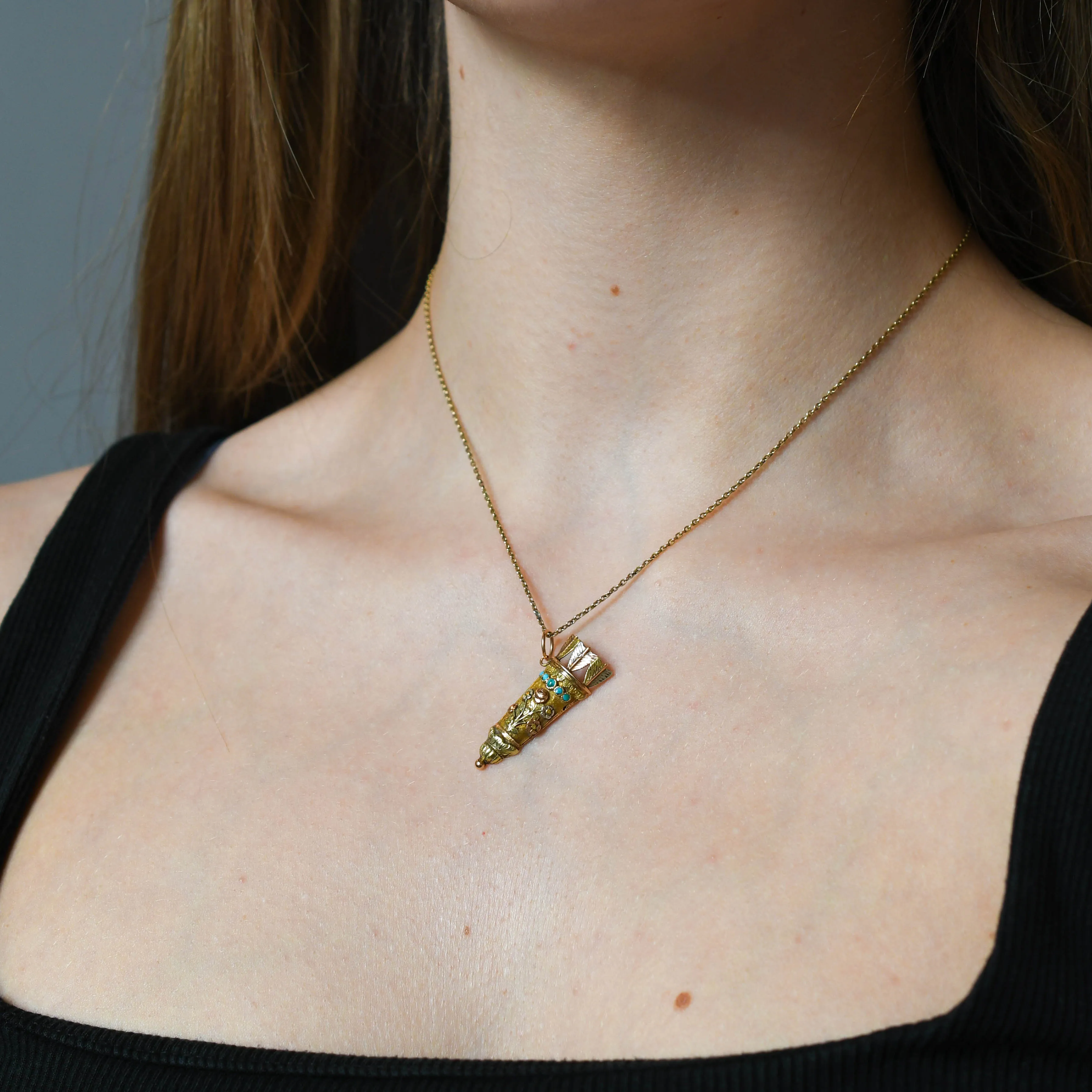 Georgian 'Quiver of Arrows' Turquoise Charm