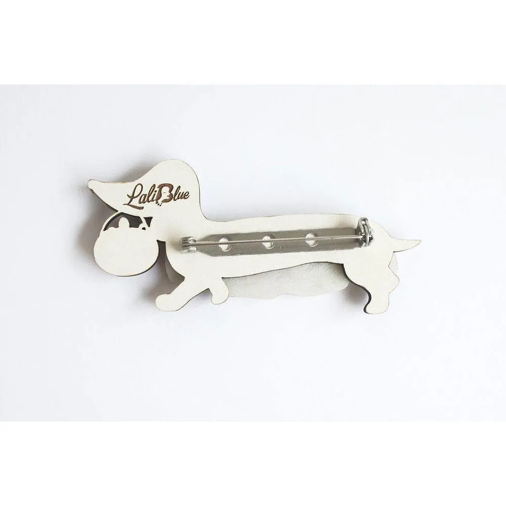 Ghost Dachshund Brooch by Laliblue
