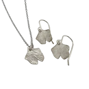 Ginko Leaf Earrings and Necklace