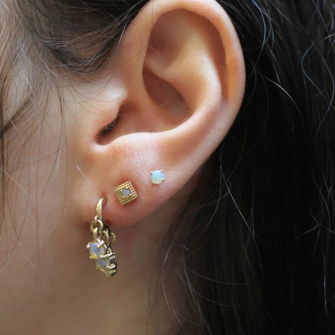 Gold Opal Stud Earrings