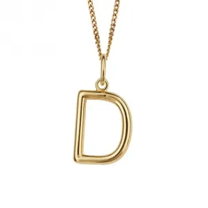 Gold Plated Initial Letter D Pendant P5130