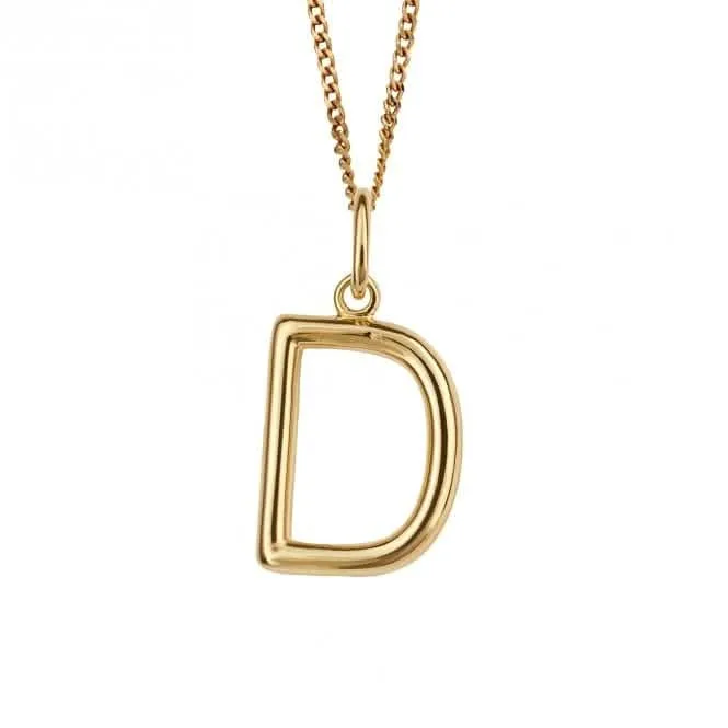 Gold Plated Initial Letter D Pendant P5130