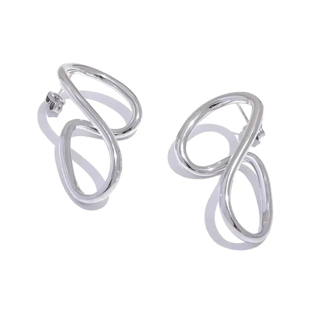 Gold Twisted Stud Earrings