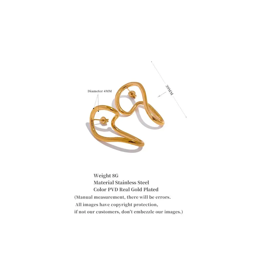 Gold Twisted Stud Earrings