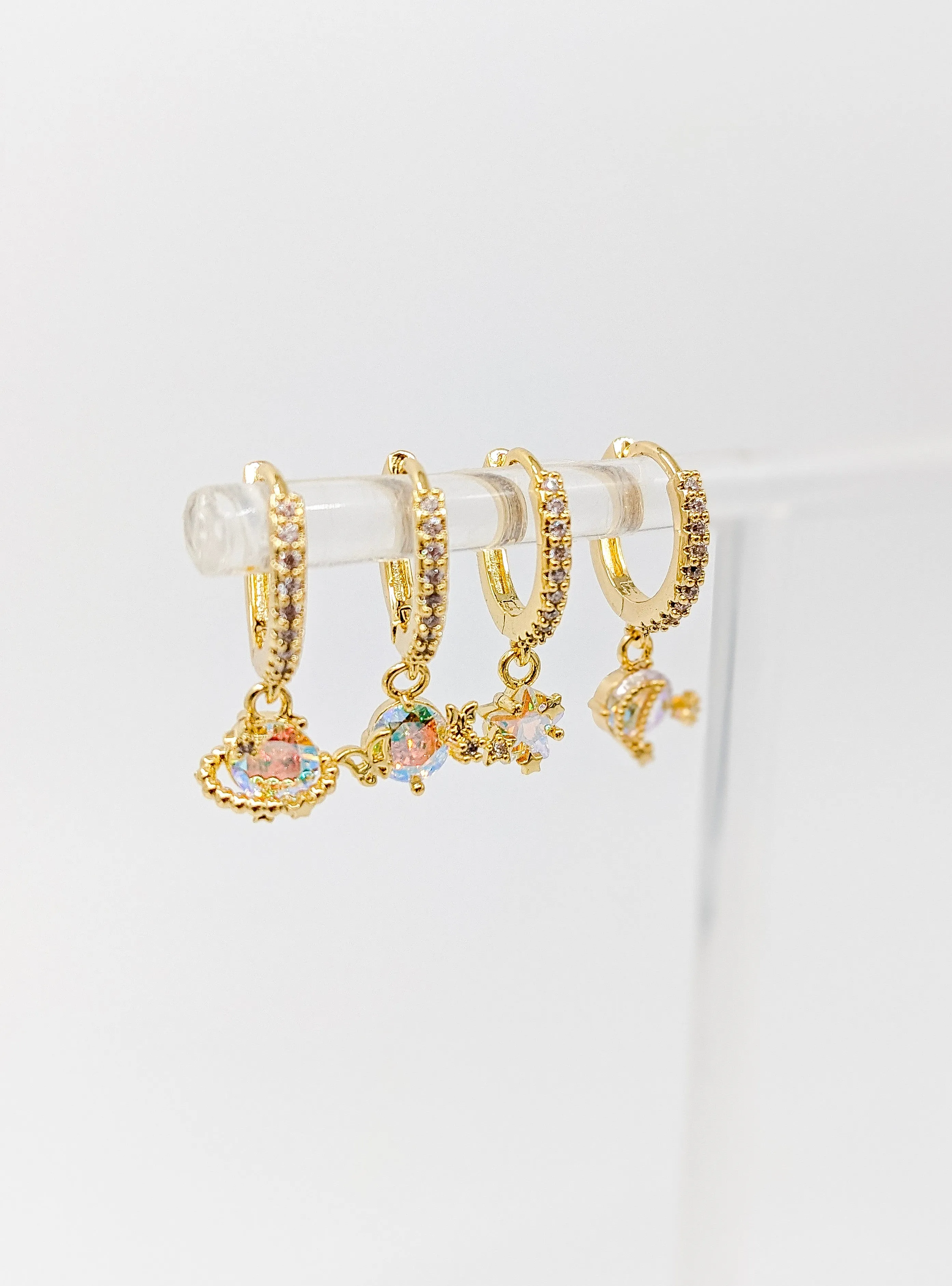 Golden Galaxy Huggie Hoops