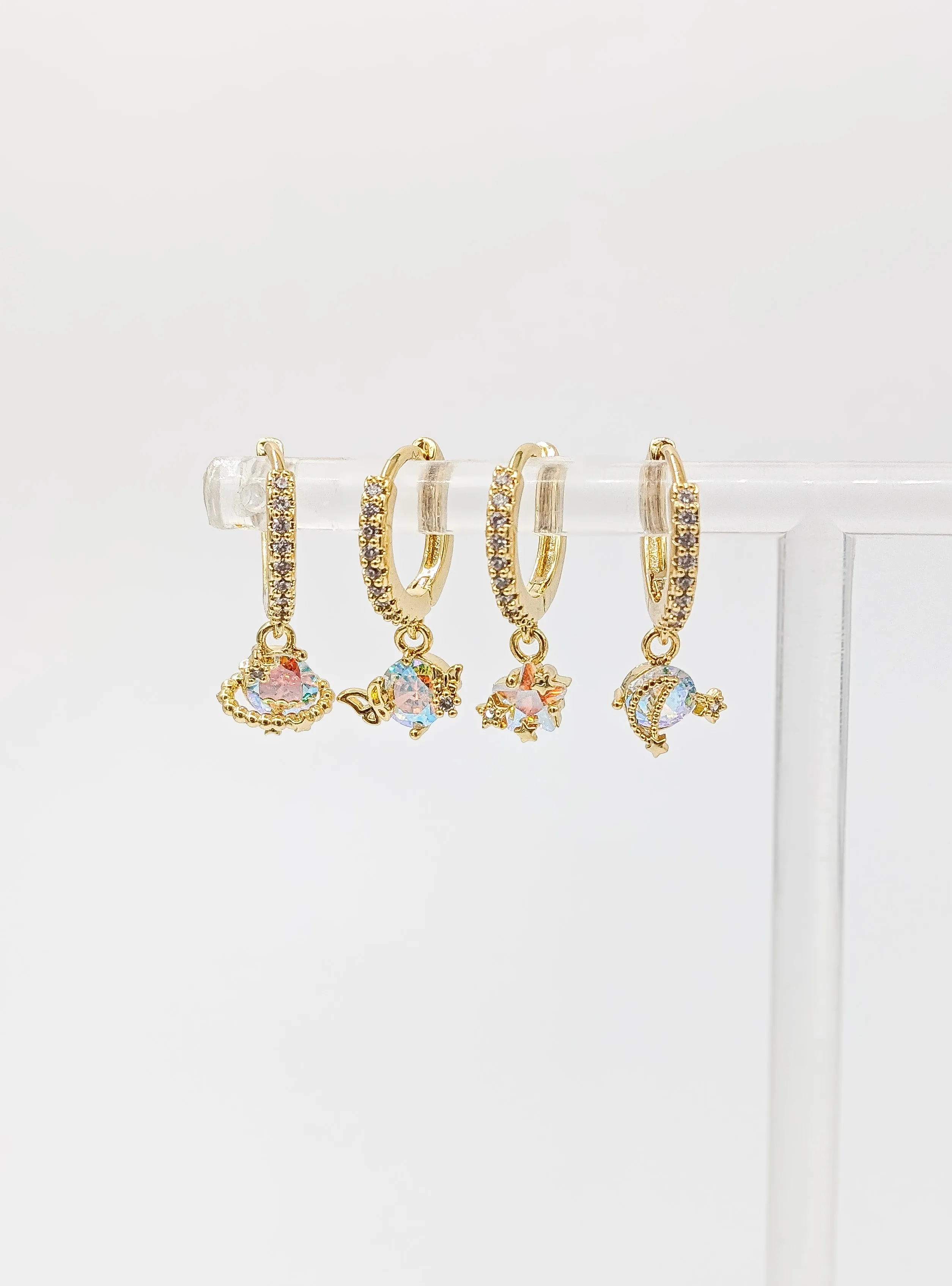 Golden Galaxy Huggie Hoops