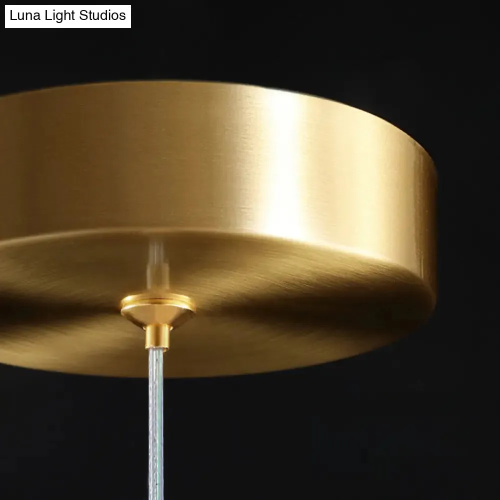 Golden LED Pendant Light with Seedy Crystal Fruit Design - Ideal for Bedroom