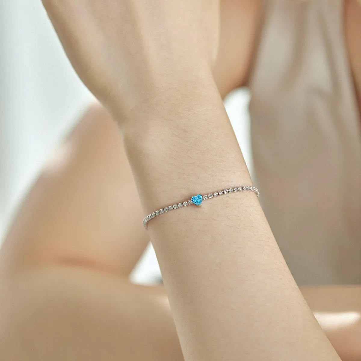 [Goodv]0.5 Carat Elegant Romantic Heart Shape Lover Bracelet