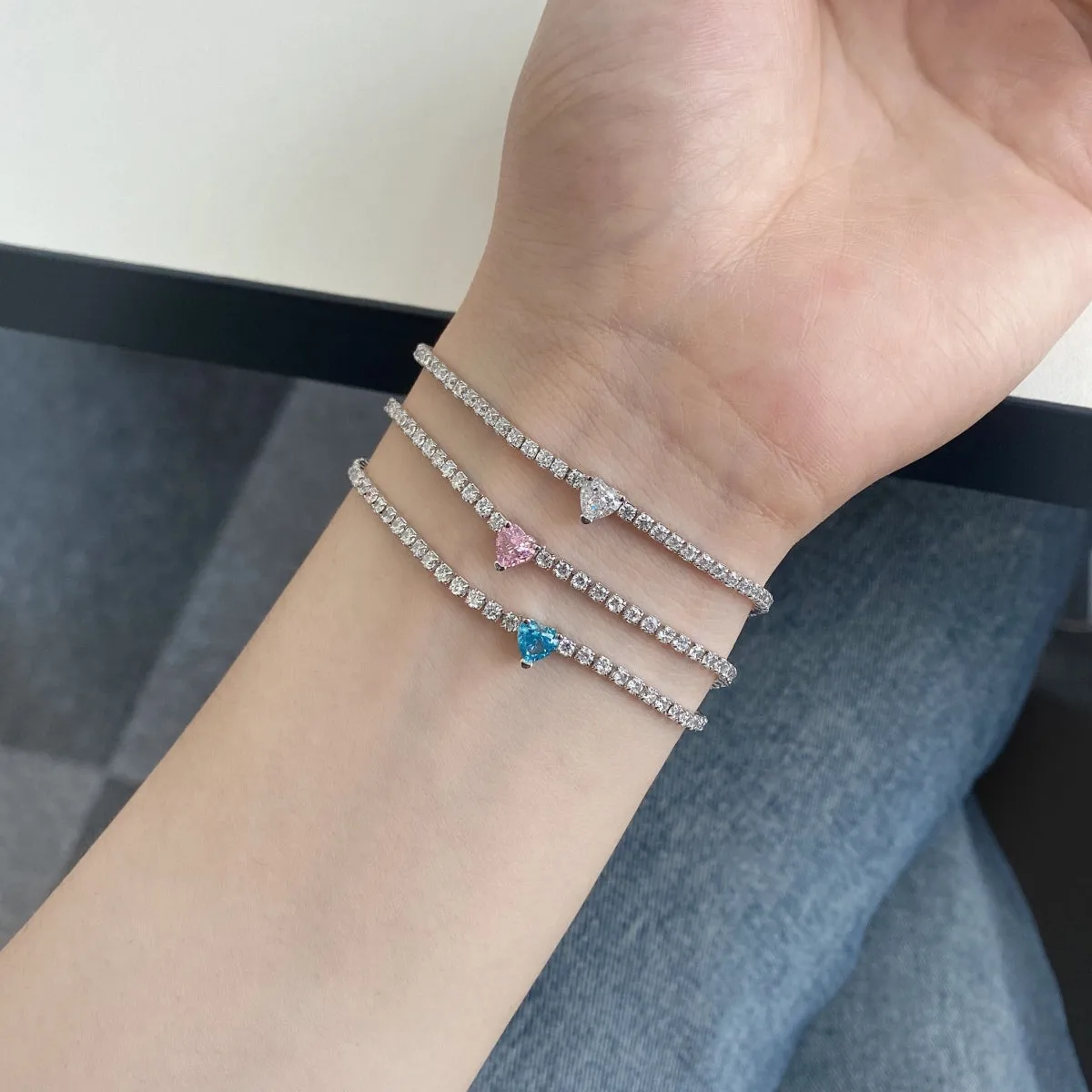[Goodv]0.5 Carat Elegant Romantic Heart Shape Lover Bracelet