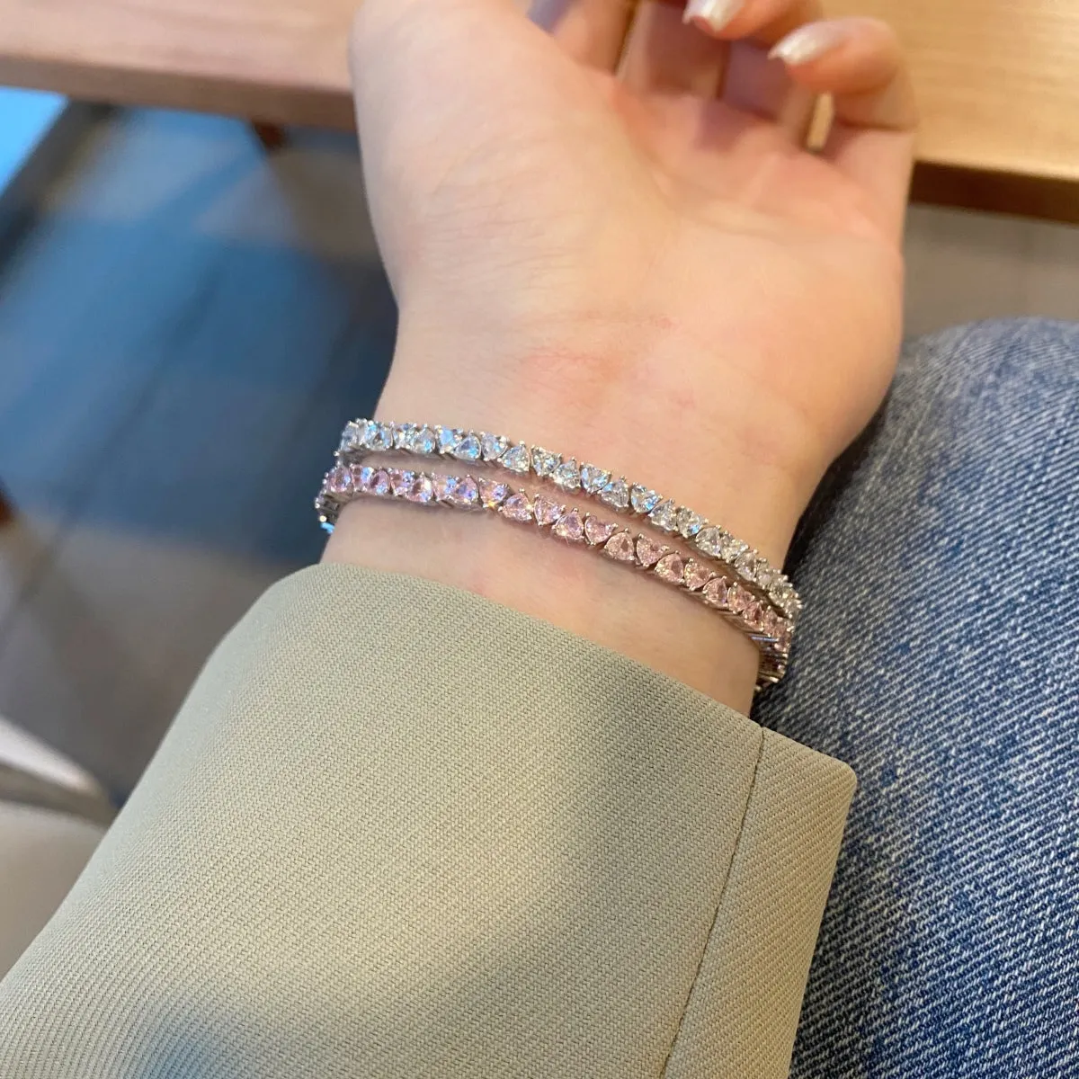 [Goodv]Dazzling Romantic Heart Shape Lover Bracelet