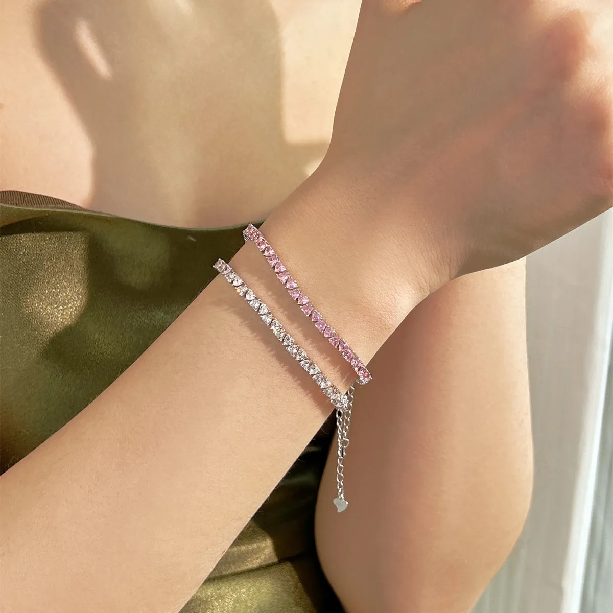 [Goodv]Dazzling Romantic Heart Shape Lover Bracelet
