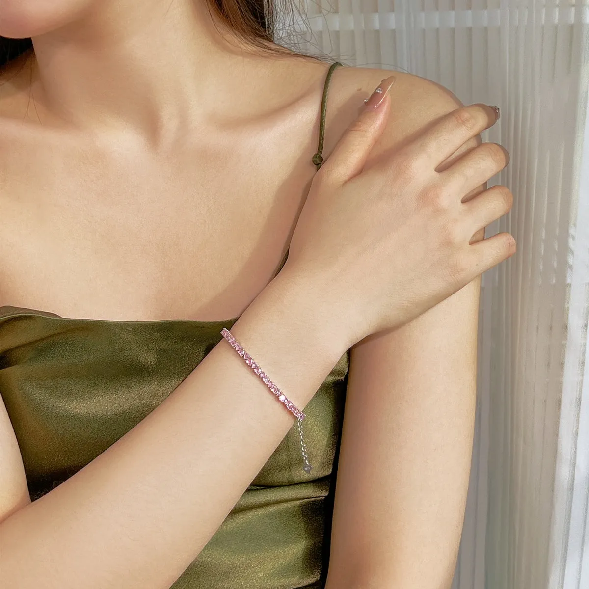 [Goodv]Dazzling Romantic Heart Shape Lover Bracelet