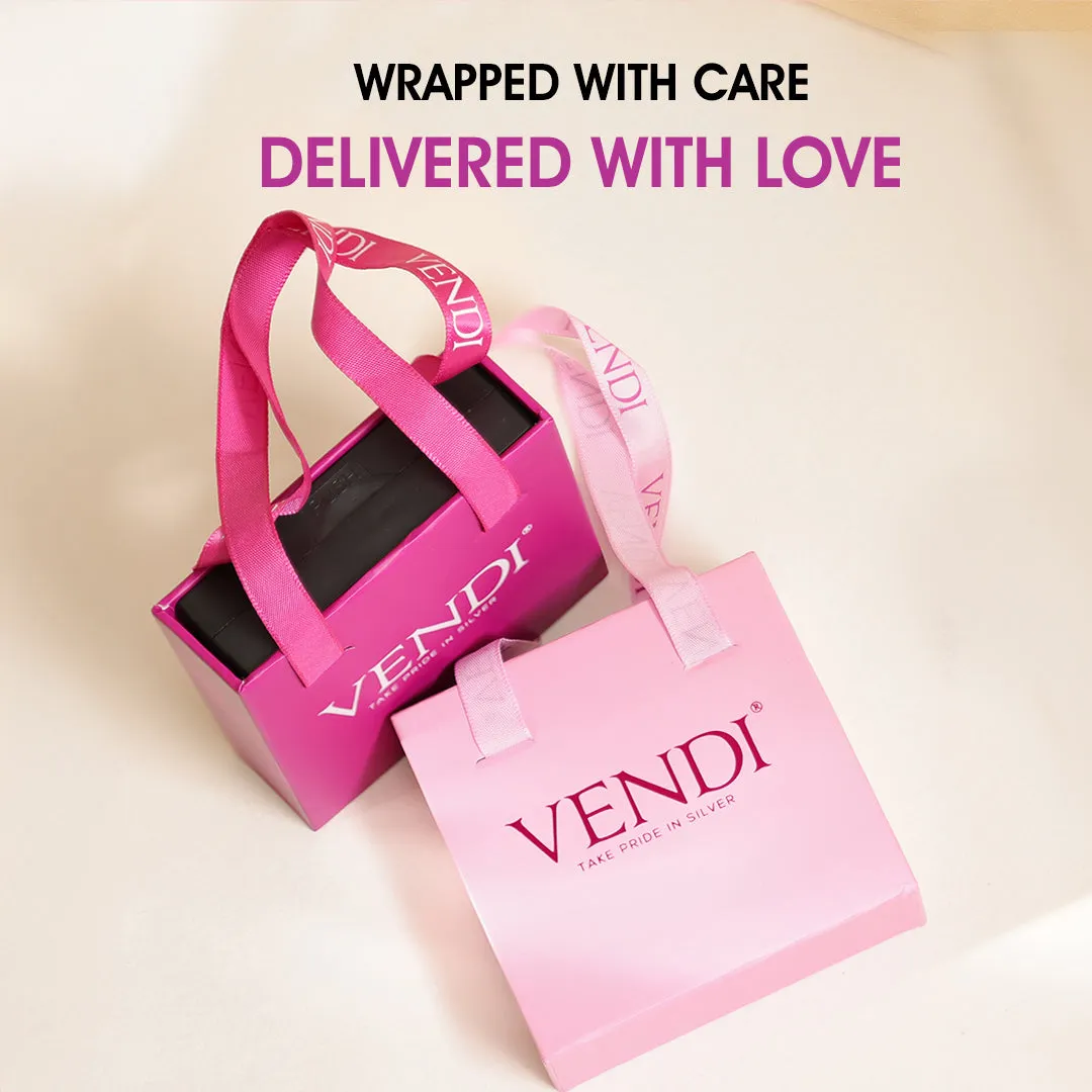 Heart Lock Rhodium Plated 925 Pink Stone Chain Pendants