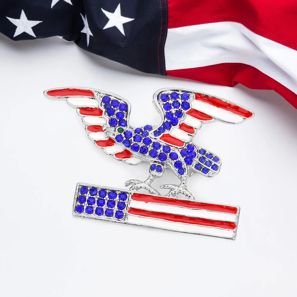 iLLASPARKZ Enamel American USA Flag Eagle Pin Brooch