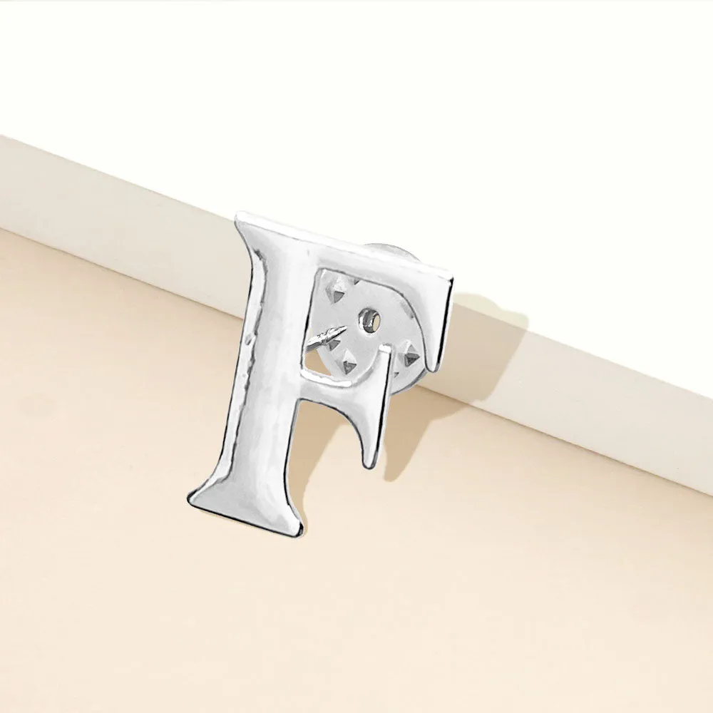 iLLASPARKZ -F- Metal Monogram Initial Lapel Mini Pin Brooch