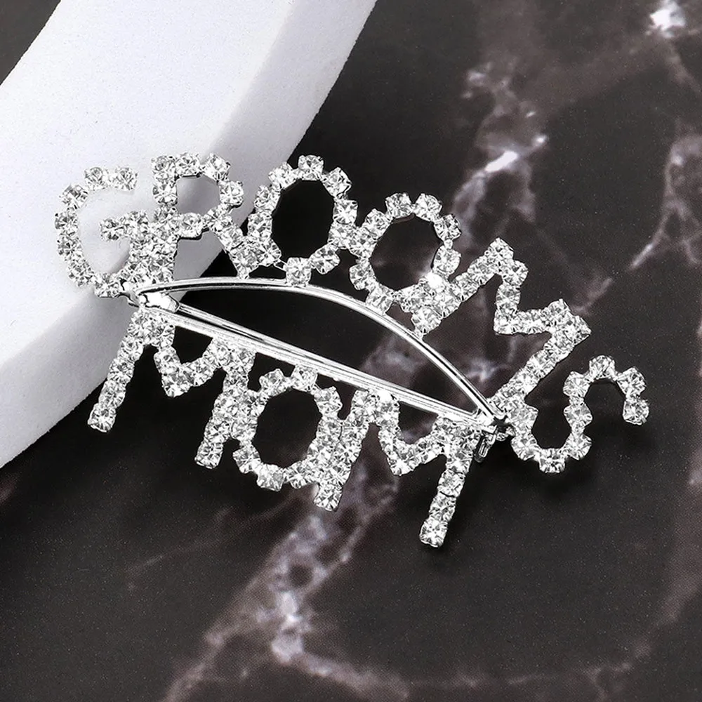 iLLASPARKZ GROOMS MOM Rhinestone Pin Brooch