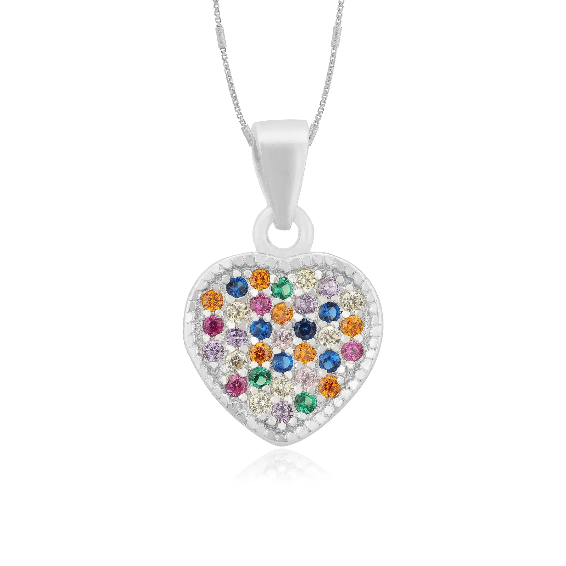 Illuminating 925 Rhodium Plated Color Pop Pendants