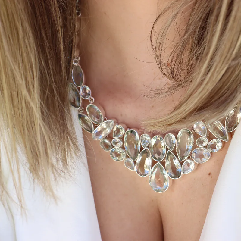 Indira Green Amethyst Silver Necklace
