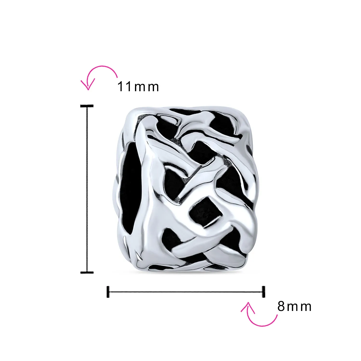 Irish Celtic Love Knot Charm Bead Silver Spacer for European Bracelets Couples