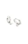 JOELLE HUGGIE EARRINGS RHODIUM WHITE CRYSTAL