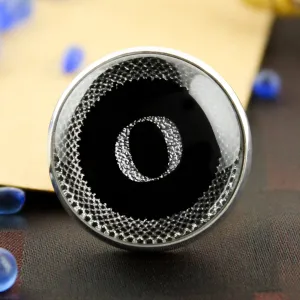 Kavove Alphabet 'O' Black Colour Lapel Pin
