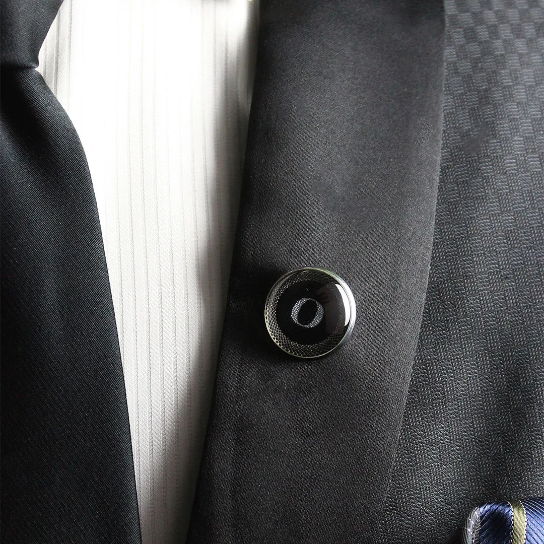 Kavove Alphabet 'O' Black Colour Lapel Pin