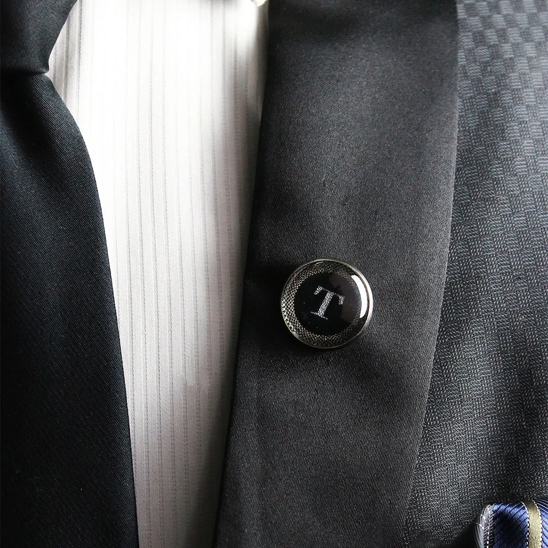 Kavove Alphabet 'T' Black Colour Lapel Pin