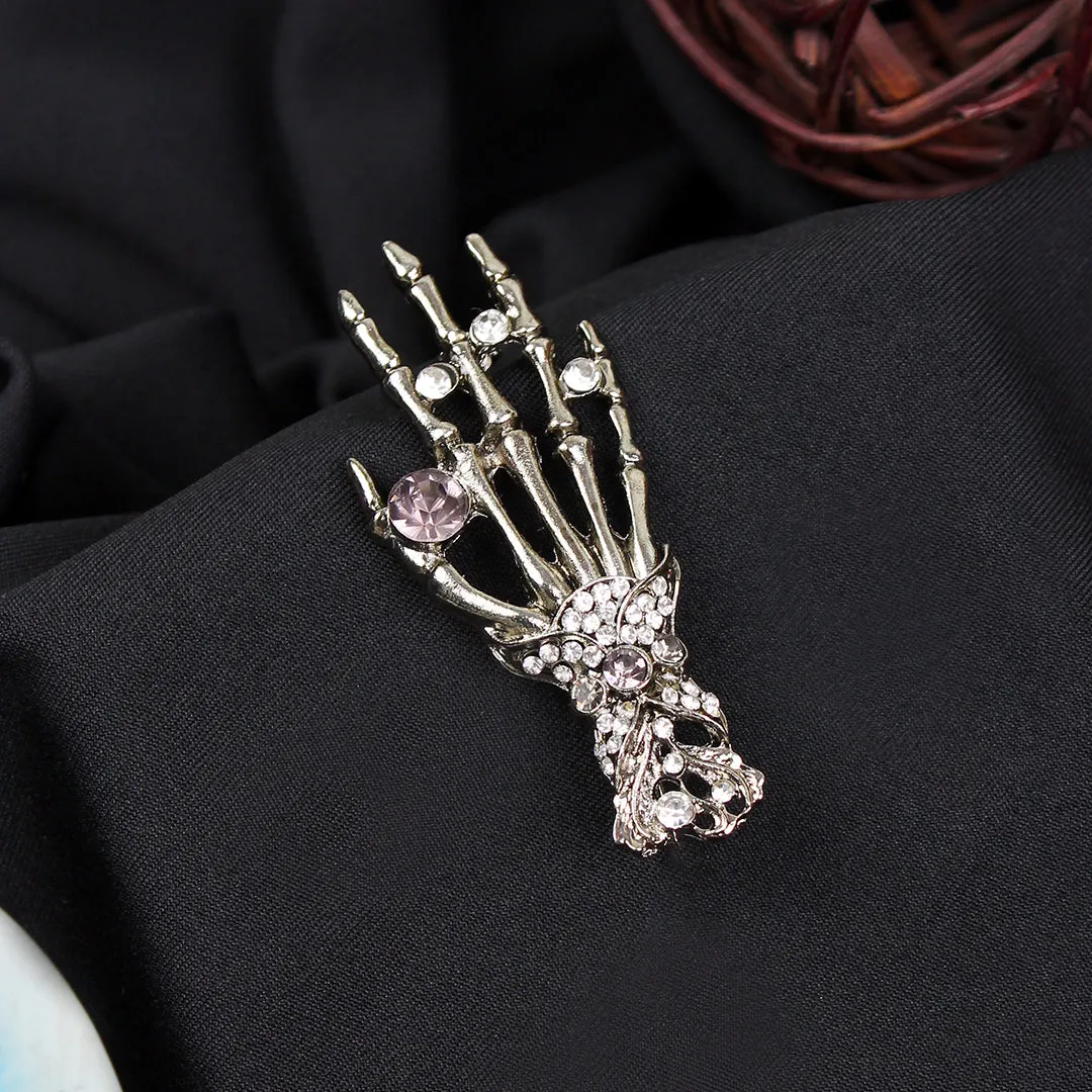 Kavove Ghostly Grasp Silver Colour Brooch