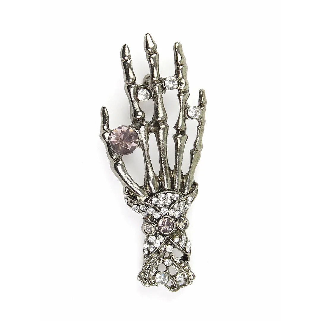 Kavove Ghostly Grasp Silver Colour Brooch
