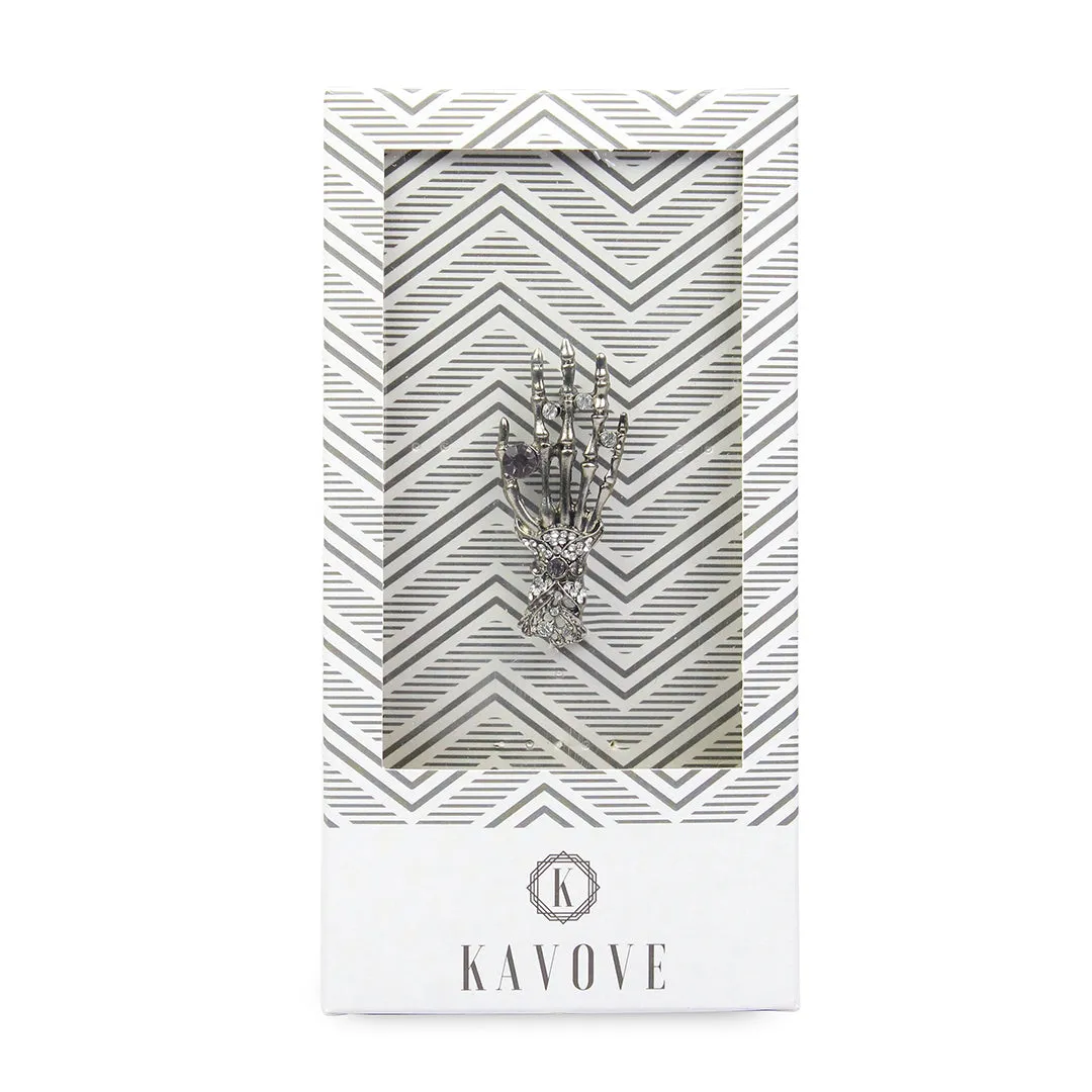 Kavove Ghostly Grasp Silver Colour Brooch