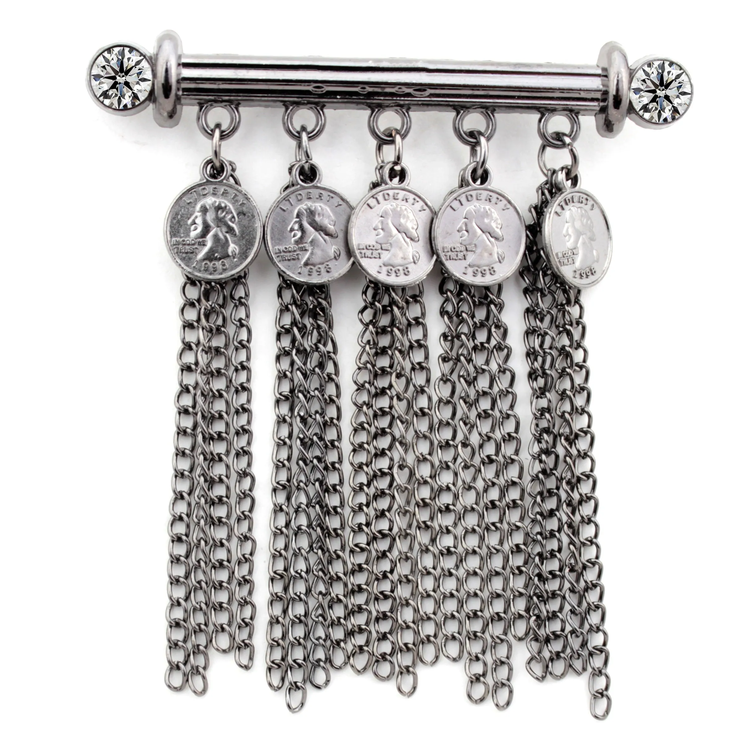 Kavove The Coin Collector Grey Colour Brooch