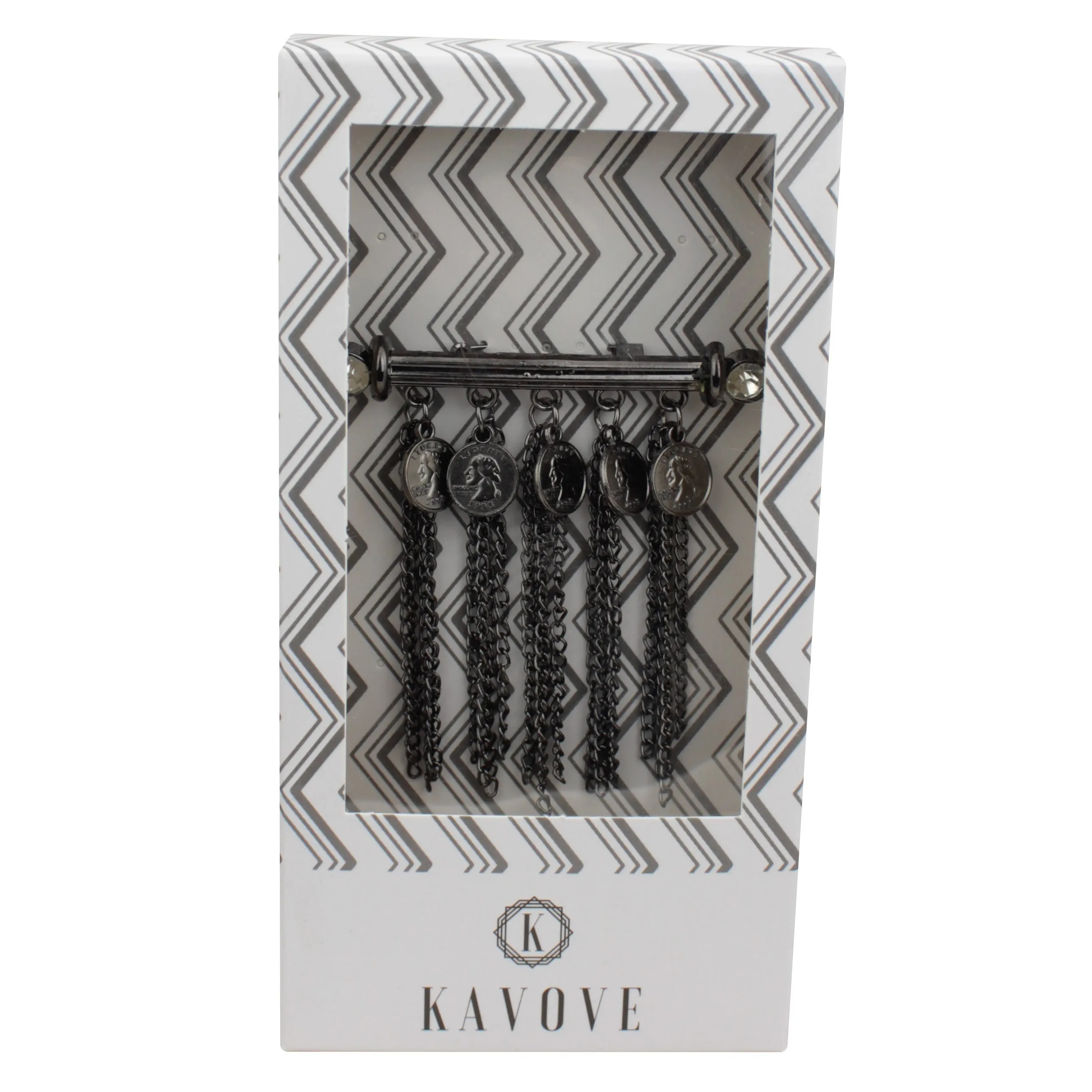 Kavove The Coin Collector Grey Colour Brooch
