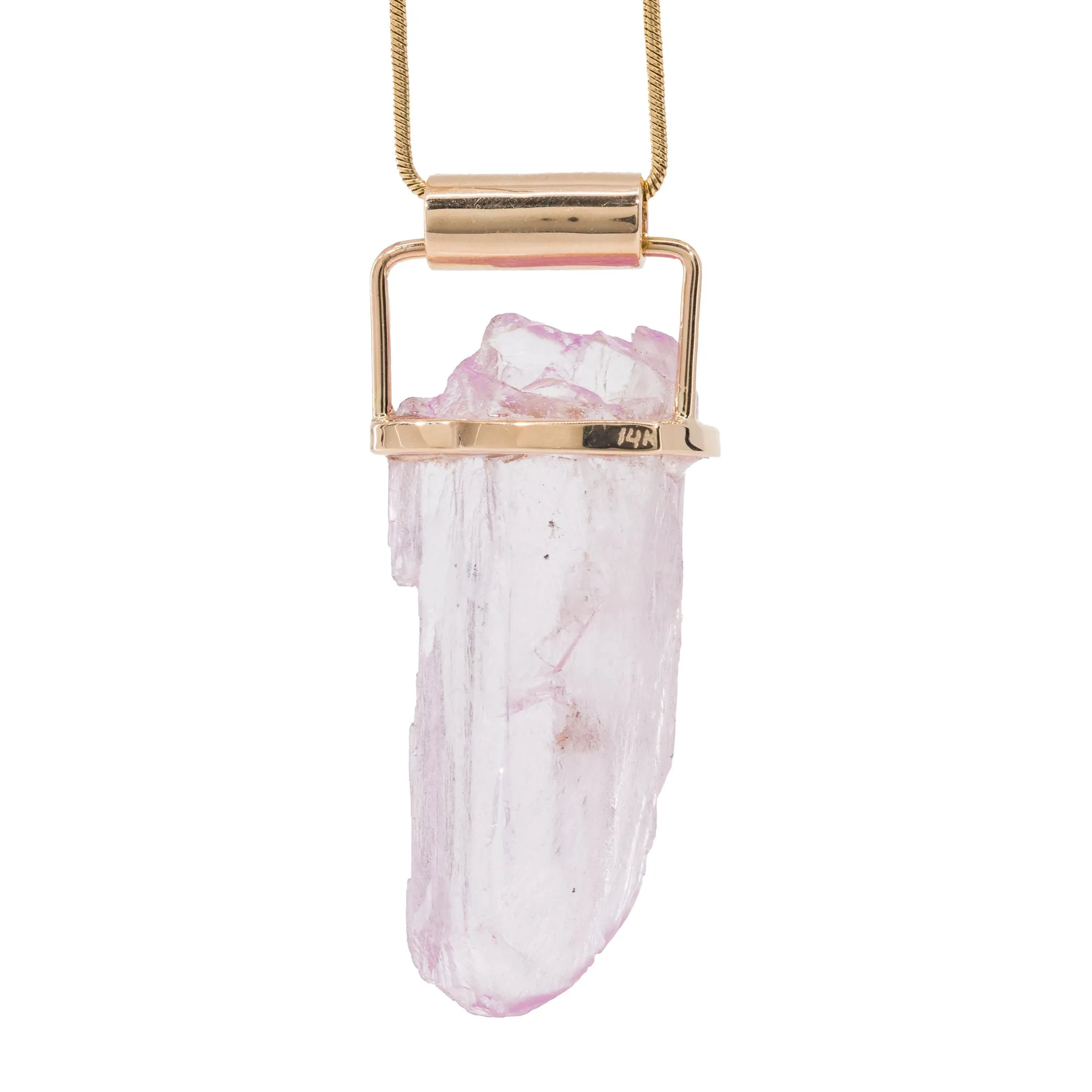 Kunzite 45.08 Carat 14k Natural Crystal Pendant