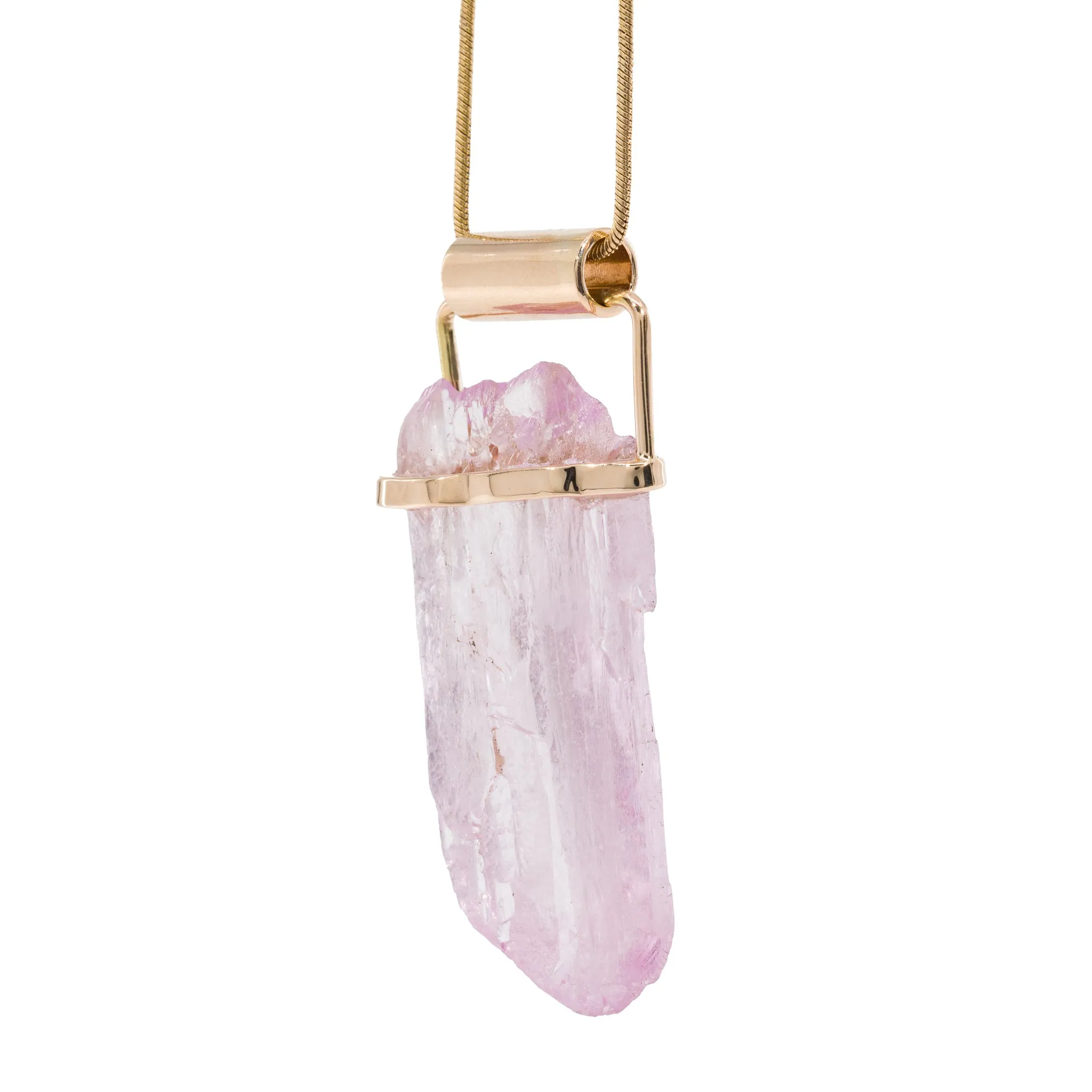 Kunzite 45.08 Carat 14k Natural Crystal Pendant